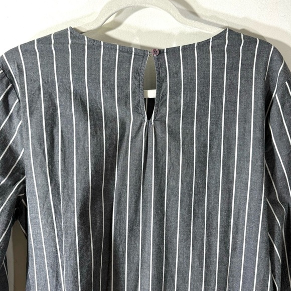 Pleione Anthropologie Mixed Media Tie-Front Striped Dress - Picture 7 of 10